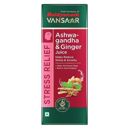 Baidyanath Ashwagandha & Ginger – 1Ltr-Helps Boost Strength & Stamina | Stress Relief | 100%