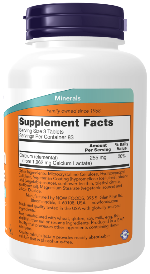 Now Calcium Lactate Tablets 250's
