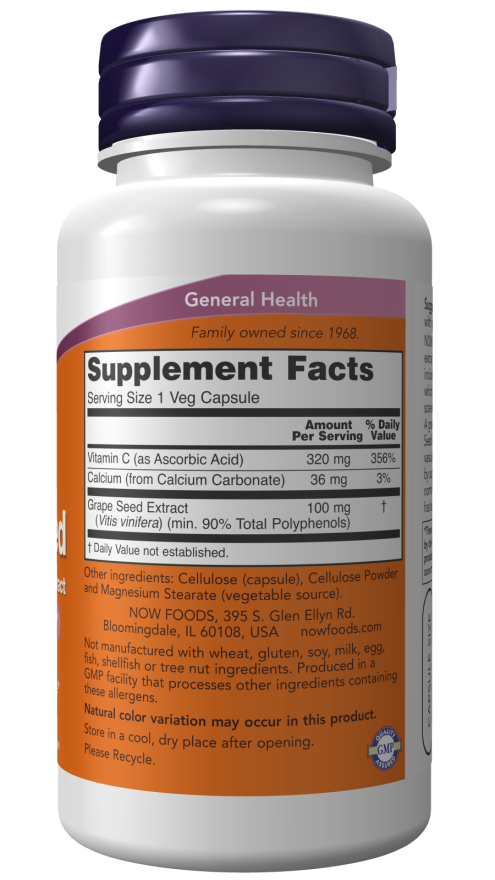 NOW Grape Seed Extract 100mg Caps 100's