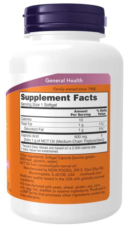 NOW Caprylic Acid 600mg 100s