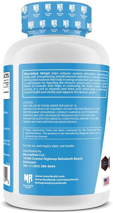 MuscleRulz Shilajit 1000 mg – 100 Tablets for Ultimate Stamina, Performance & Strength Enhancement (100 Servings)