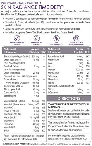 Vitabiotics Perfectil Platinum Skin Radiance 60 Tablets-Refine, nourish and protect aging skin.