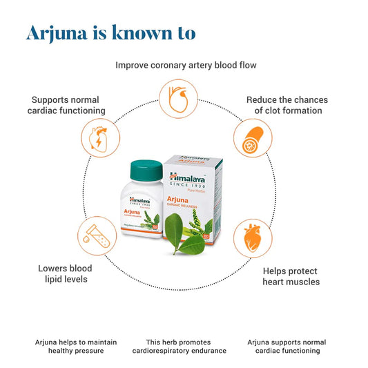 Himalaya Organic Arjuna Capsules 60S, Heart Health, 700 mg, 60 Caplets | Organic Arjuna Herbal Cardiovascular Supplement For Heart Health Support & Normal Blood Pressure