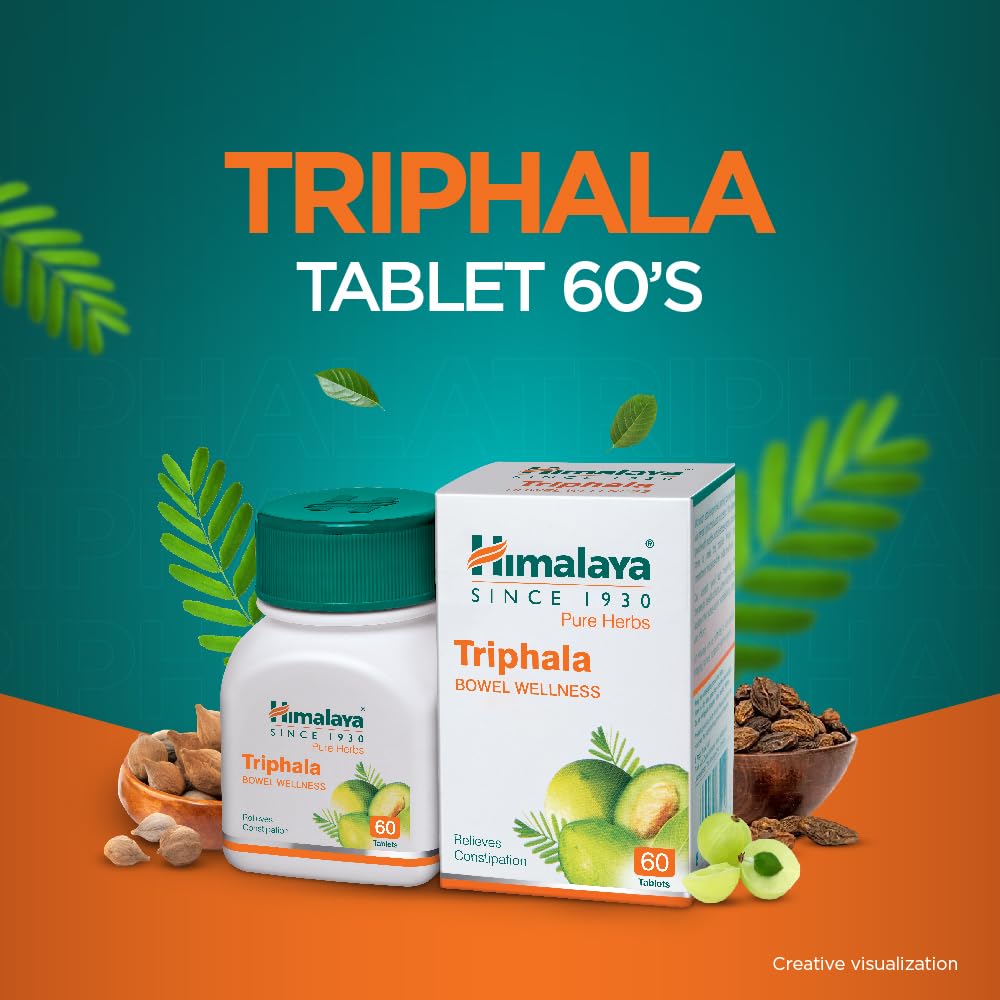 Himalaya Organic Triphala Capsules, Colon Cleanse 60 Caplets | Digestive Health Supplement for Occasional Bloating & Constipation Relief