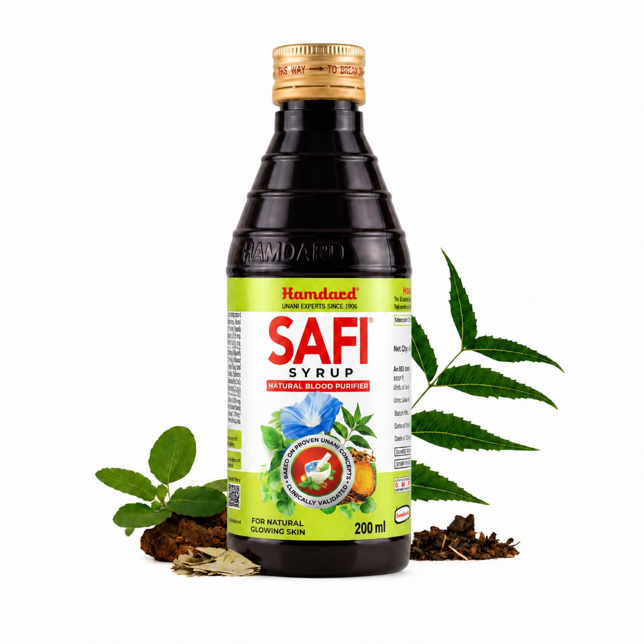 Hamdard Safi Blood Purifier Syrup, 200ml-Healthy & Glowing Skin | 100% Pure | Clears Stomach | Improves Liver Function and blood circulation