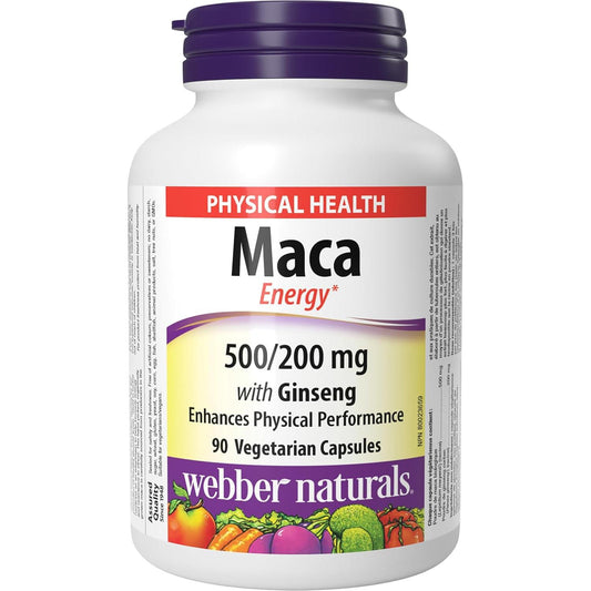 Webber Naturals Maca Energy With Ginseng 500/200 Veg Caps 90's