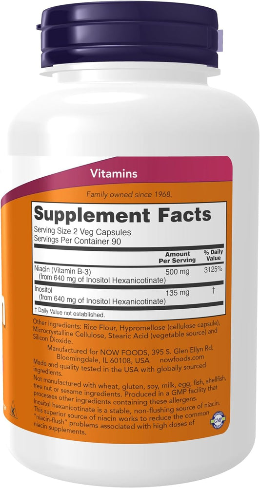 NOW Niacin Flush Free Vitamin B3 250mg 90's