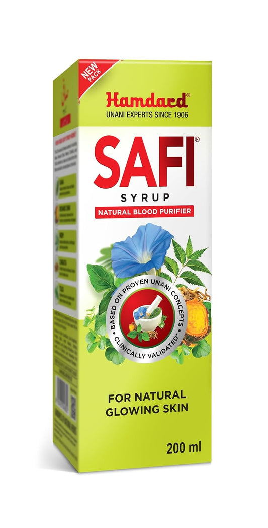 Hamdard Safi Blood Purifier Syrup, 200ml-Healthy & Glowing Skin | 100% Pure | Clears Stomach | Improves Liver Function and blood circulation