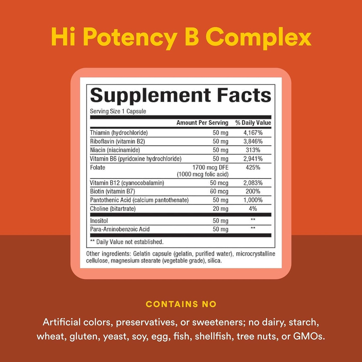 Natural Factors Hi Potency B Complex, 50 mg, 90 Capsules