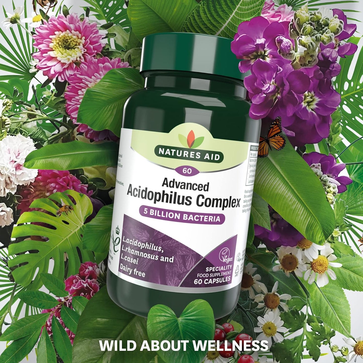 Nature's Aid Acidophillus Complex 5 Billion Bacteria (Vegan) - 60's