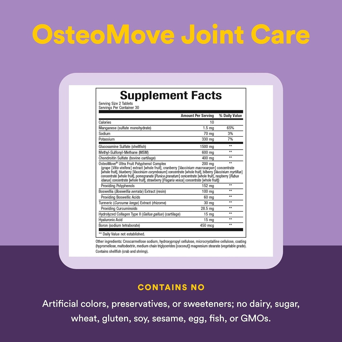 Natural Factors, OsteoMove Joint Care, Extra Strength Support for Joint and Bone Health, Non-GMO, 60 tablets