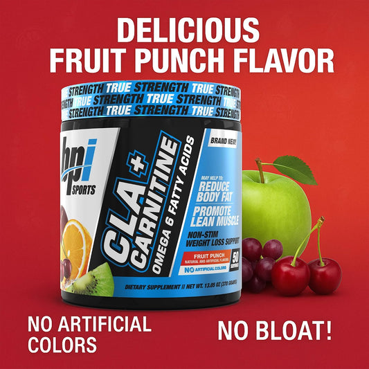 BPI Sports CLA+Carnitine – Caffeine Free, Fruit Punch, 50 Servings-Fat Burner