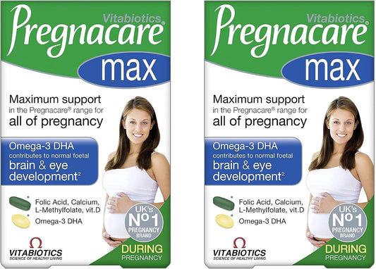 Pregnacare MAX Pregnancy Vitamins 56 TABLETS - Greater Prenatal Care for Women, Supplement with Added Omega-3 DHA for Normal Brain and Eye Development