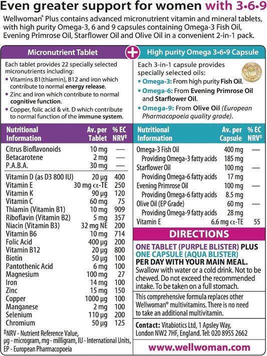 Wellwoman Plus Omega 3-6-9 56 Tablets