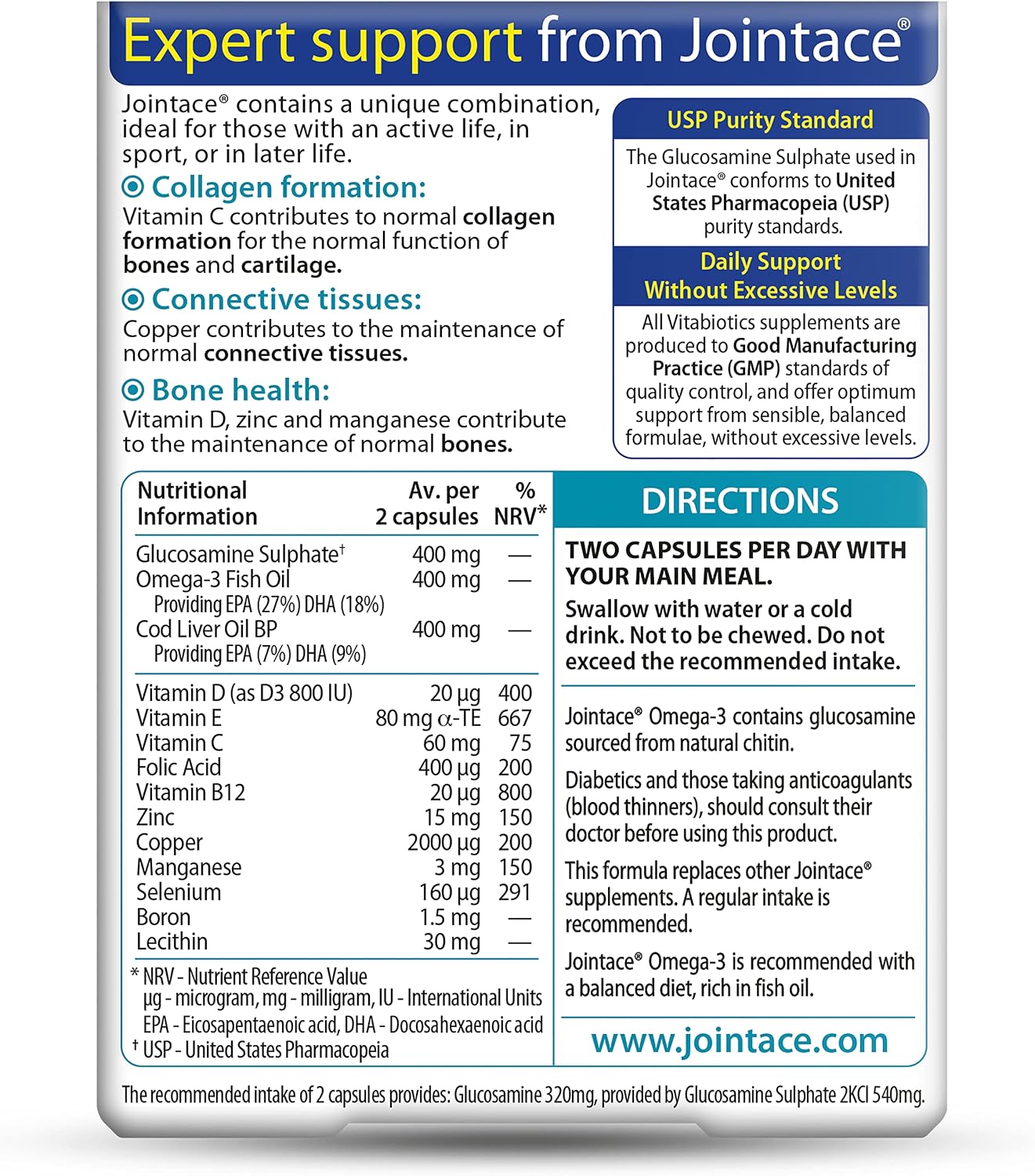 Vitabiotics Jointace - Omega 3 Oil & Glucosamine - 30caps