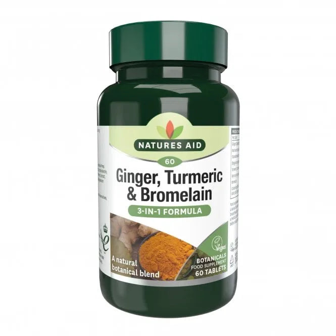Nature's Aid Ginger, Turmeric and Bromelain (Vegan)-60's