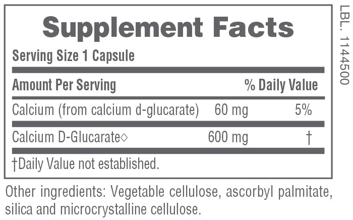 NaturesPlus PRO Calcium D-Glucarate (CDG) 600 MG Capsules (Copy)