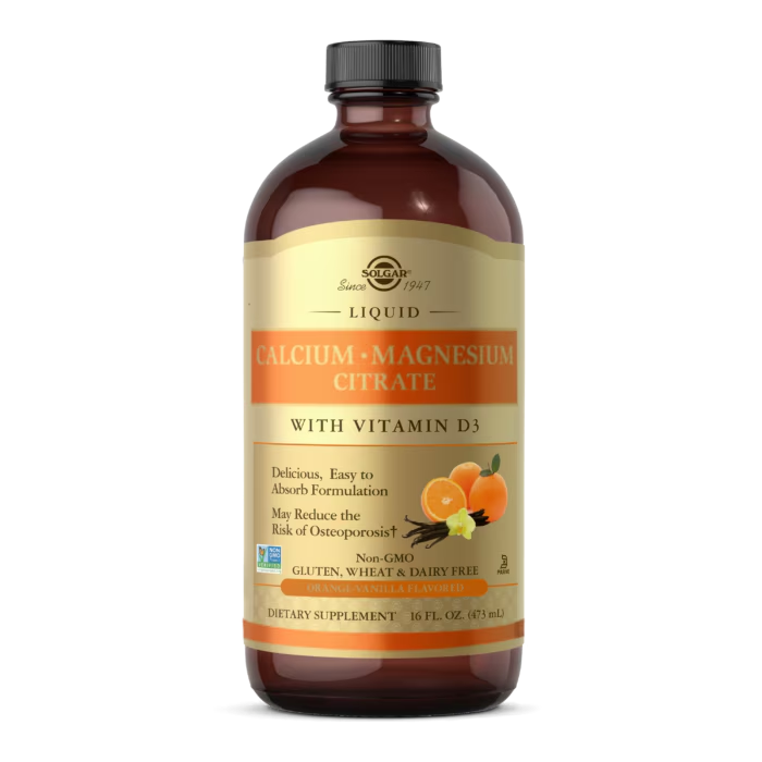 Solgar Liquid Calcium Magnesium Citrate with Vitamin D3 – ORANGE-VANILLA FLAVORED