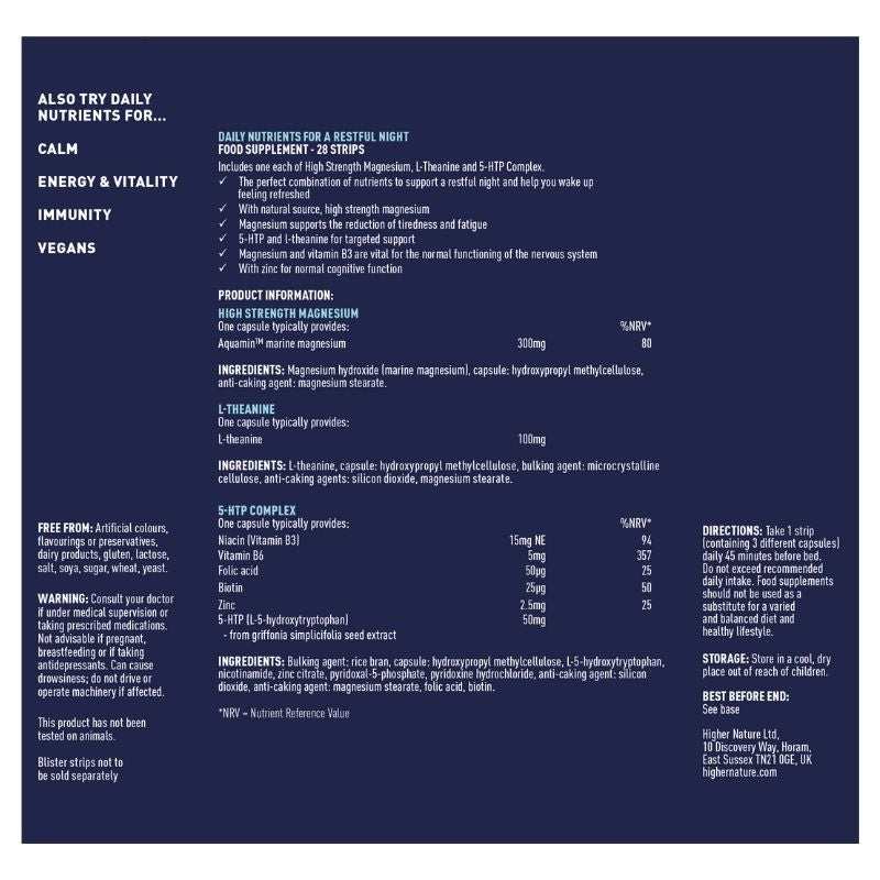 Higher Nature Daily Nutrients Restful Night 28s