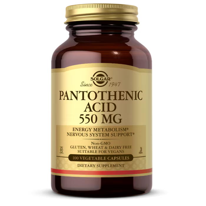 Solgar Pantothenic Acid 550 mg Vegetable Capsules