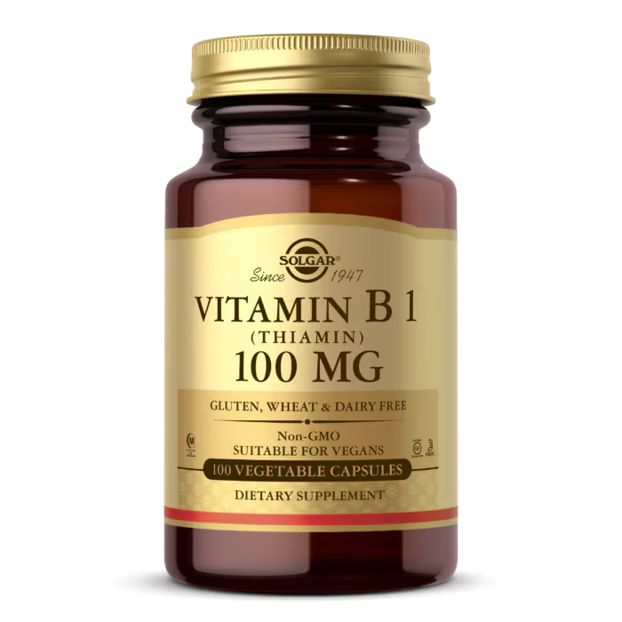 Solgar Vitamin B1 (Thiamin) 100 mg Vegetable Capsules