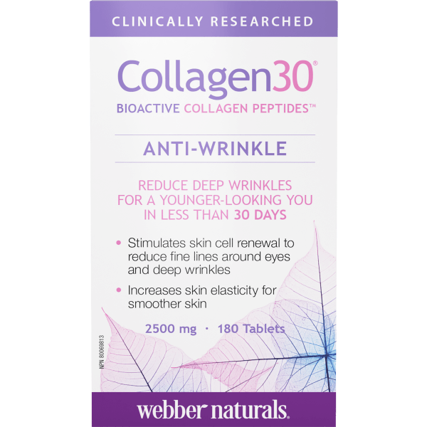 Webber Naturals Collagen30 Antiwrinkle bioactive peptides tabs 180s