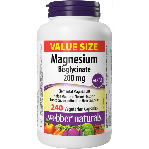 Webber Naturals Magnesium Bisglycinate 200mg Veg caps 120s