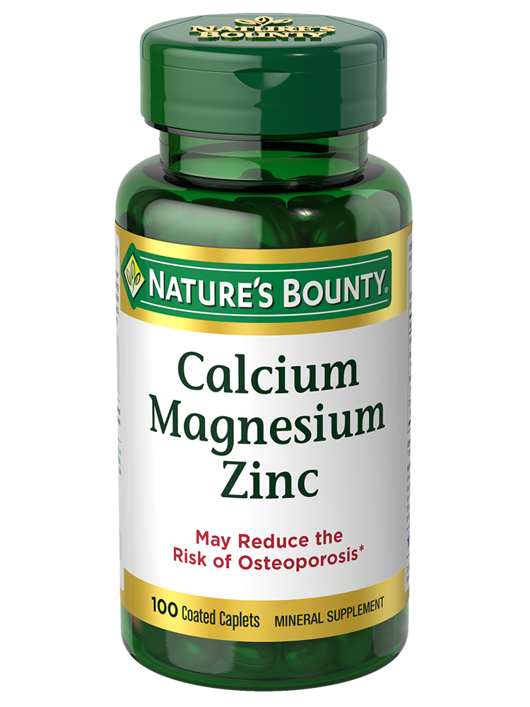 Nature's Bounty Calcium Magnesium Zinc w/D3 Coated Caplets 100's