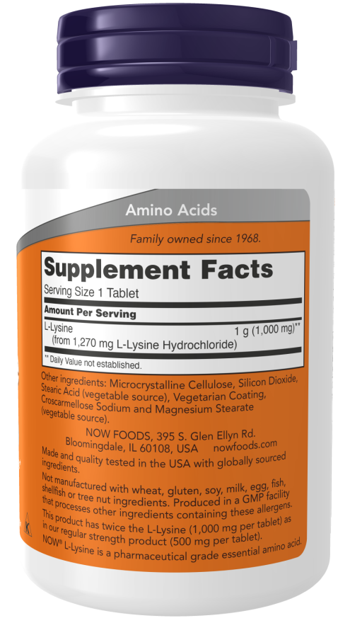 NOW L-Lysine 1000mg tabs 100's