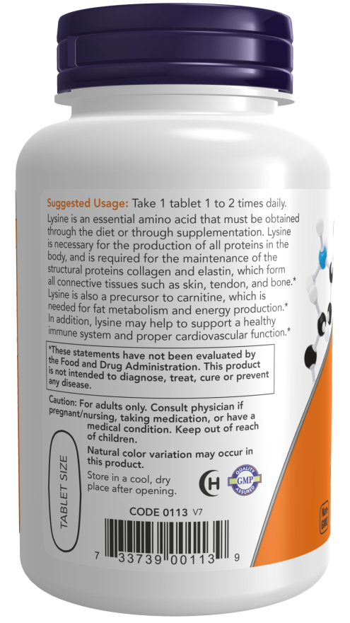 NOW L-Lysine 1000mg tabs 100's