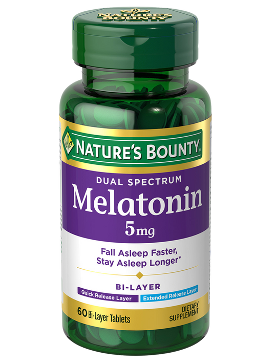 Nature's Bounty Melatonin 5mg Dual spectrum Bi-Layer Veg Tablets 60s