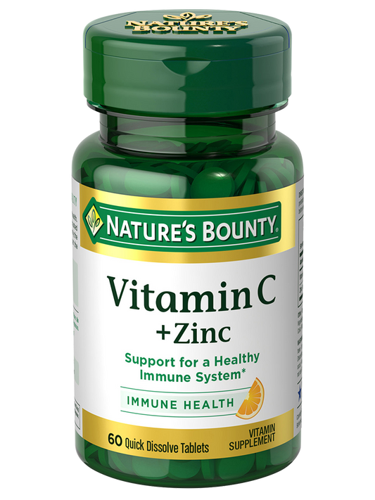 Nature's Bounty Vitamin C + Zinc Quick Dissolve Veg Tabs 60's
