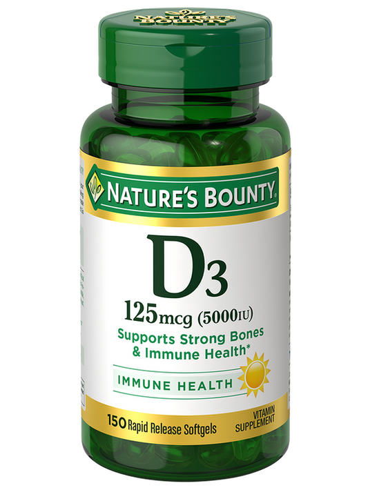 Nature's Bounty D3 125mcg (5000iu) Rapid Release Sofgels 150's