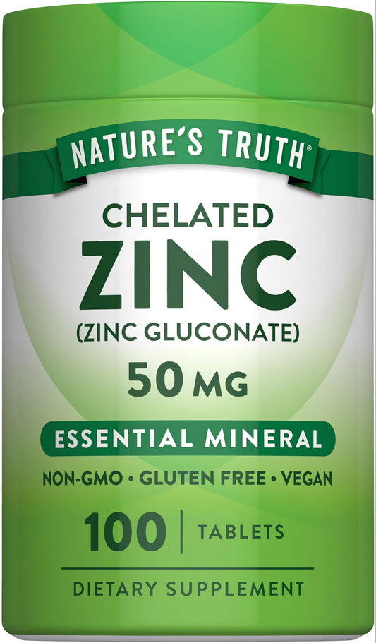 Nature's Truth Zinc Gluconate Chelated Tabs 100s