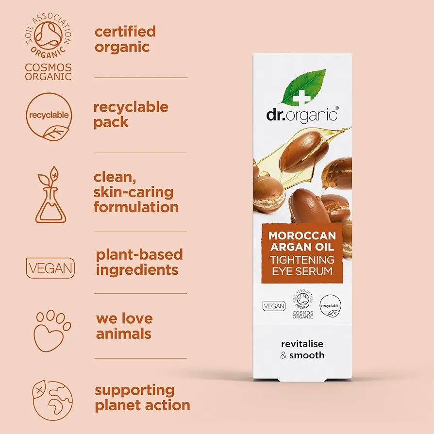 Dr Organic Moroccan Argan Oil Instant Tightening Eye Serum -30ml