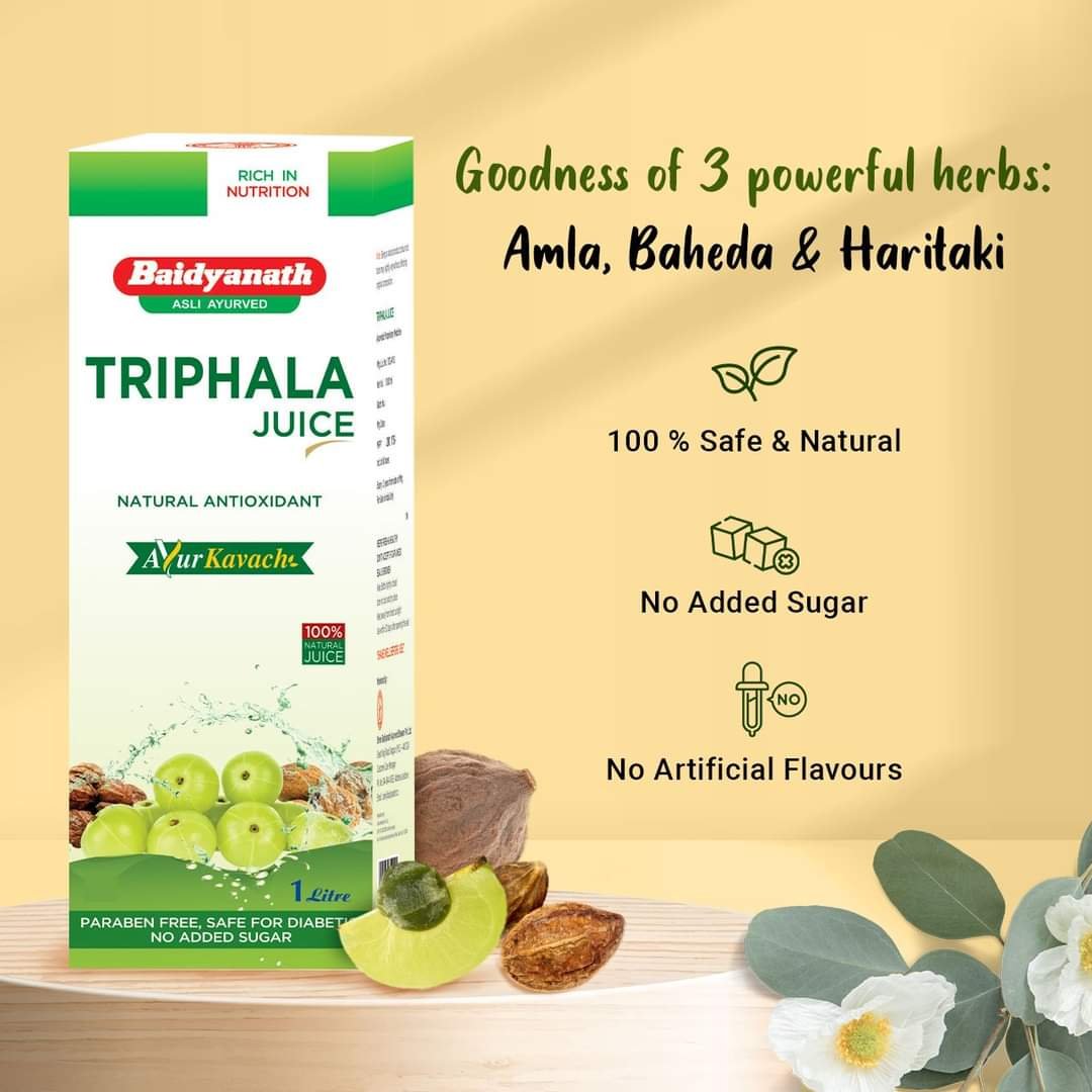 Baidyanath Triphala Juice -1Ltr-Best For Individuals seeking digestive support and natural detoxification