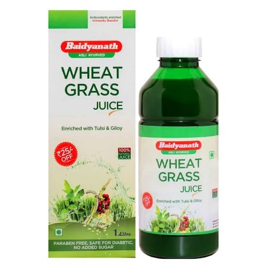 Baidyanath Wheat Grass Juice -1Ltr-Best For Individuals seeking detoxification, energy boost, and digestive health