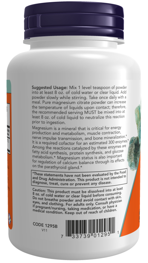 NOW Magnesium Citrate Powder 227g