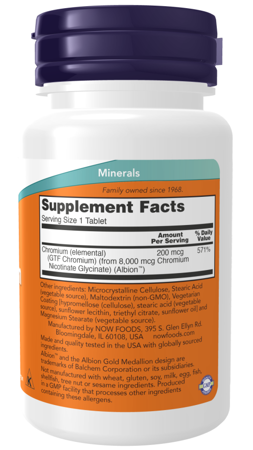 NOW GTF Chromium 200mcg 100s