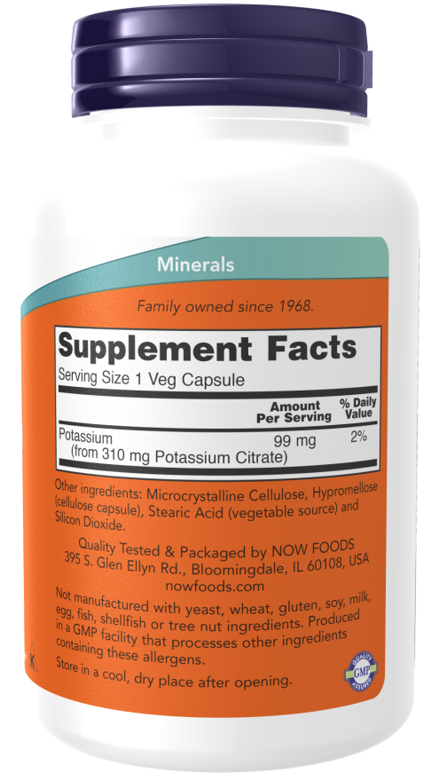 NOW Potassium Citrate 99mg Vcaps 180's
