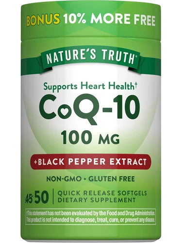 NATURE’S TRUTH CoQ-10 100mg plus black extract QR softgels 50s
