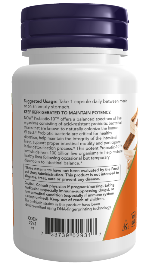 NOW Probiotic 10 100 Billion Caps 30's