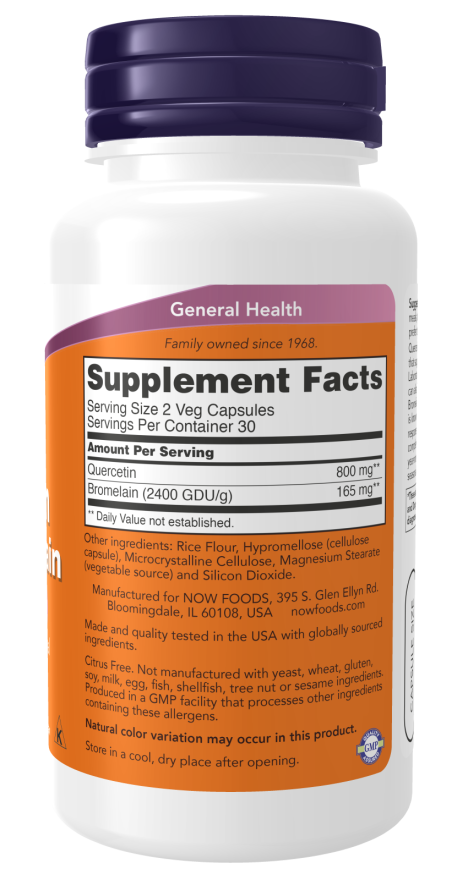 NOW Quercetin with Bromelain Vcaps 120's