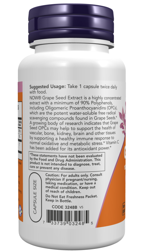 NOW Grape Seed Extract 100mg Caps 100's