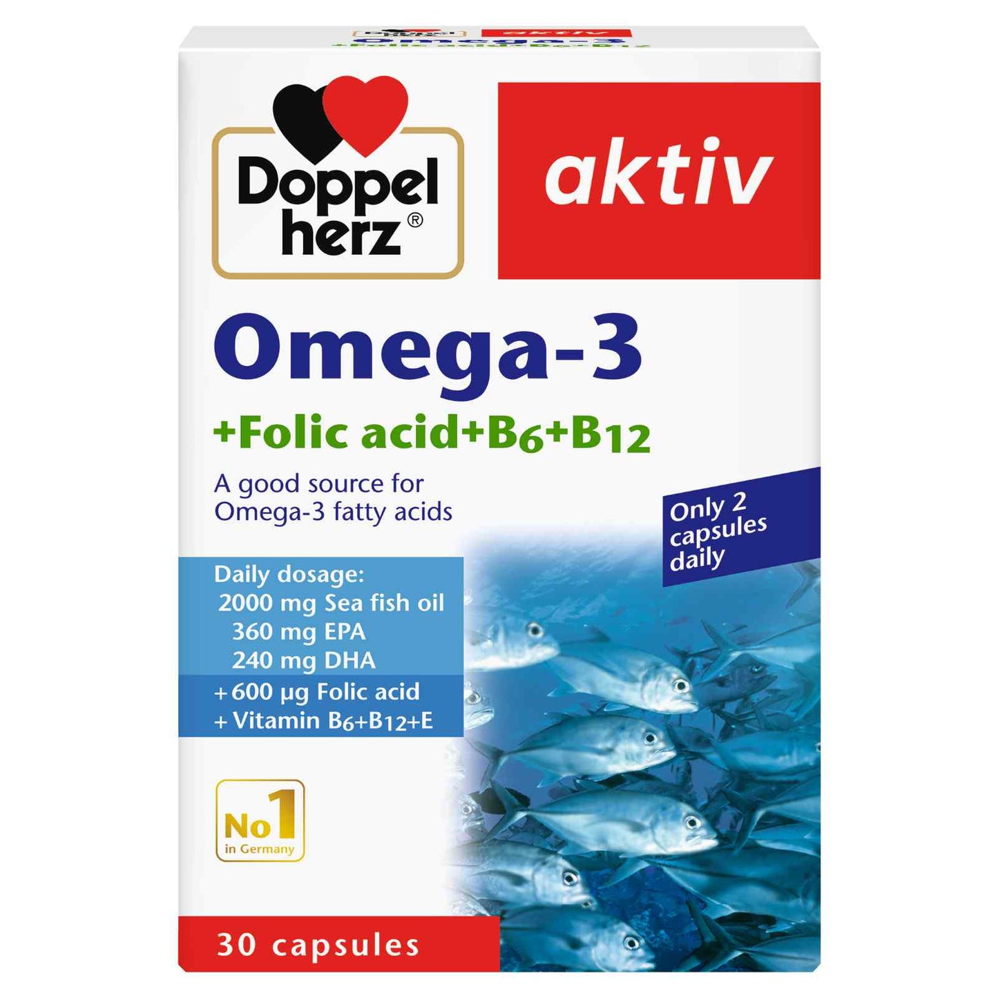 DOPPERHERZ OMEGA 3 + FOLIC ACID + VIT B6&B12 CAPS 30'S