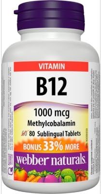 Webber Naturals B12 Methylcobalamin 1000mcg Sublingual Tabs 80's