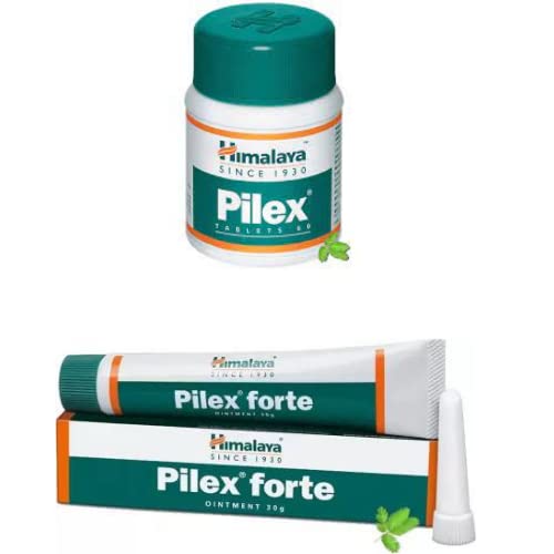 Himalaya Pilex tab 60 + Pilex fort Oinment 30g-Piles Treatment | Trusted Piles Treatmen-Hemmorrhoids-Anal Vein Inflammation