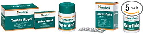 HIMALAYA SPEMAN 60 TABS , TENTEX ROYAL 50 TABS , FORTE 50 TABS AND CONFIDO 60 TABS COMBO PACK-Sexual Health-Confidence-Sperm count-Performance-Vitality-Musculinity-Power-Energy-Erection-Stress