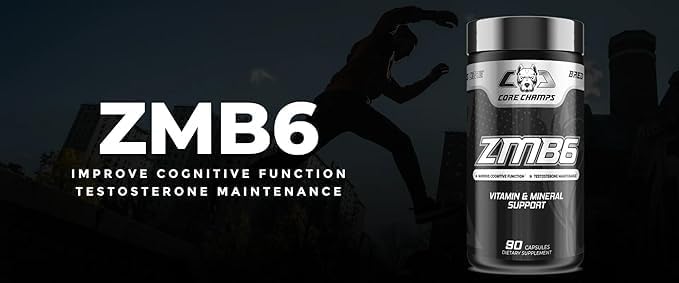 CORE CHAMPS ZMB6 90 Capsules-– Essential Zinc, Magnesium & Vitamin B6 for Optimal Health