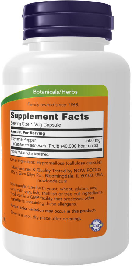 Now Cayenne 500 mg Veg Capsules